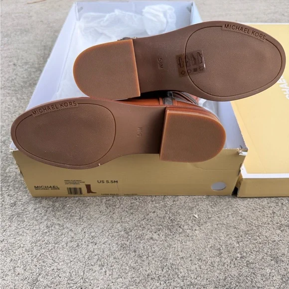 Michael Kors Mindy Leather and Signature Logo Trim Boot over the Knee - Picture 13 of 15